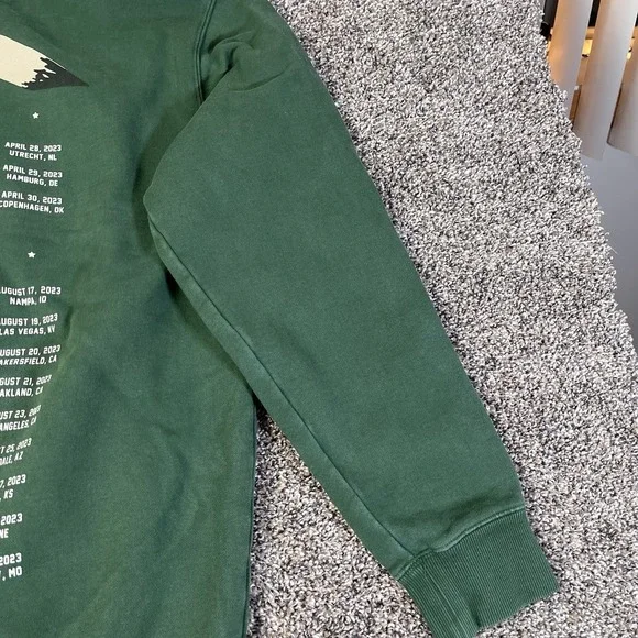 Zach Bryan 2023 Men's Size XL Country Music Tour Merch Thick Heavy Green Hoodie - Picture 13 of 13